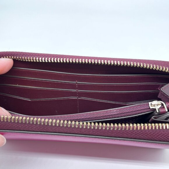 Kate Spade Staci Purple & Pink Color Block Large Bifold Wallet - Picture 8 of 12